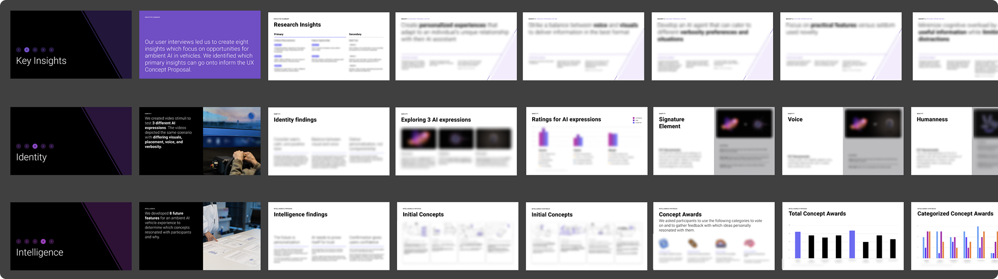 Blurred out screenshot of slides in research report