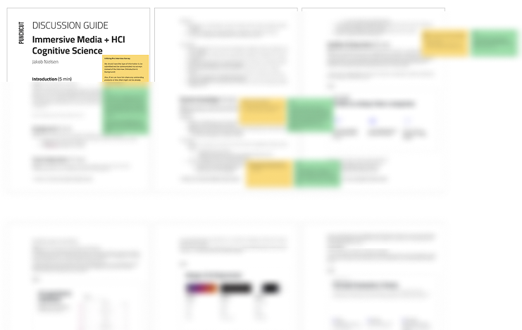 Blurred out interview discussion guide document